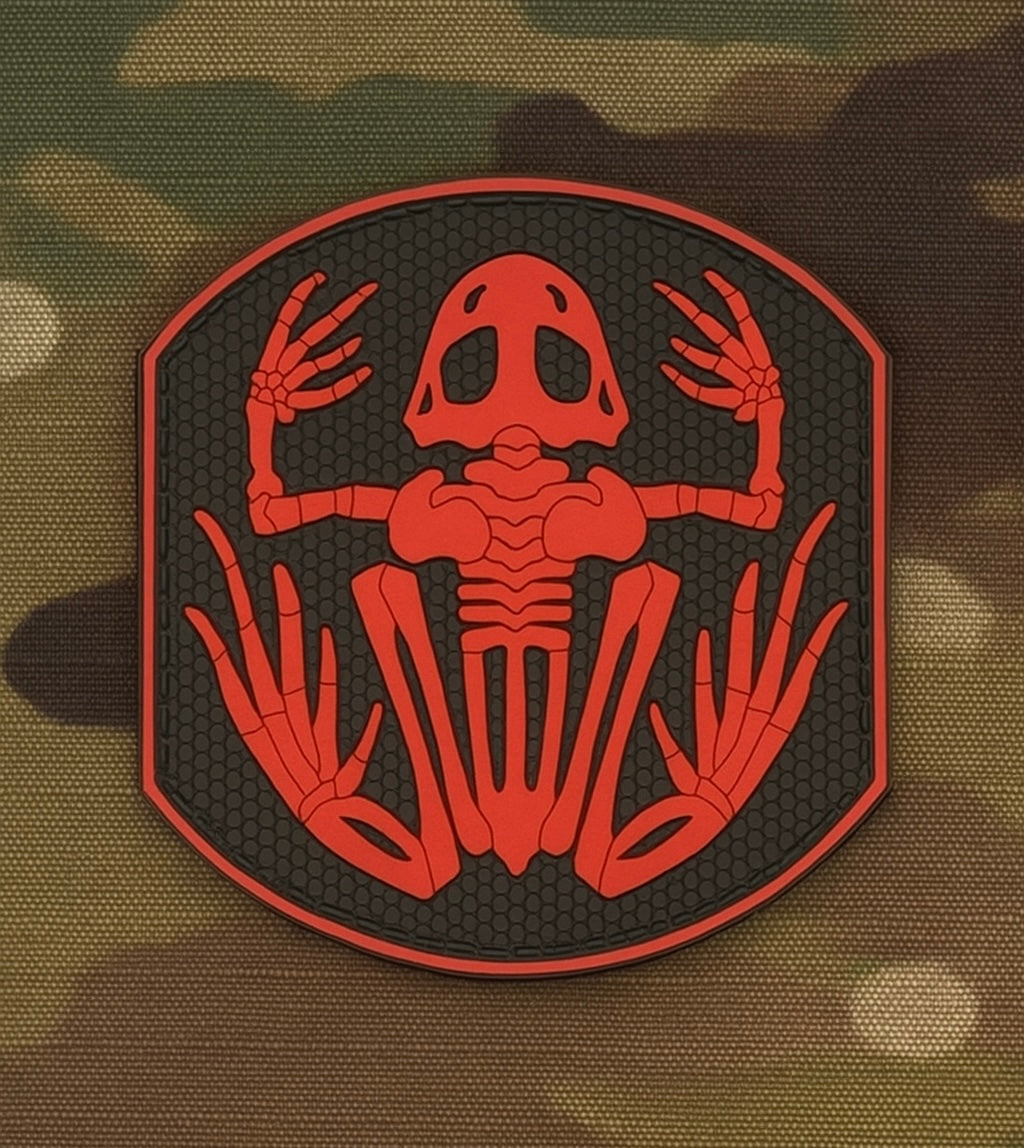 Red Frog Skull PVC Morale Patch