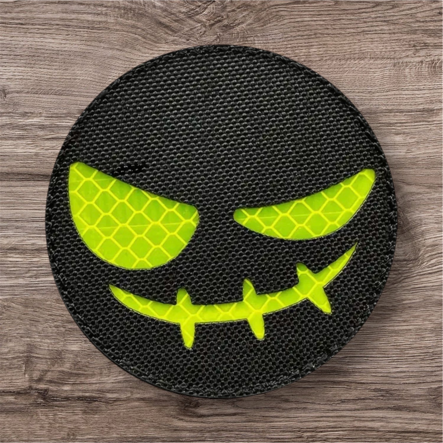 Black Smiley Face Laser-Cut Fabric Morale Patch