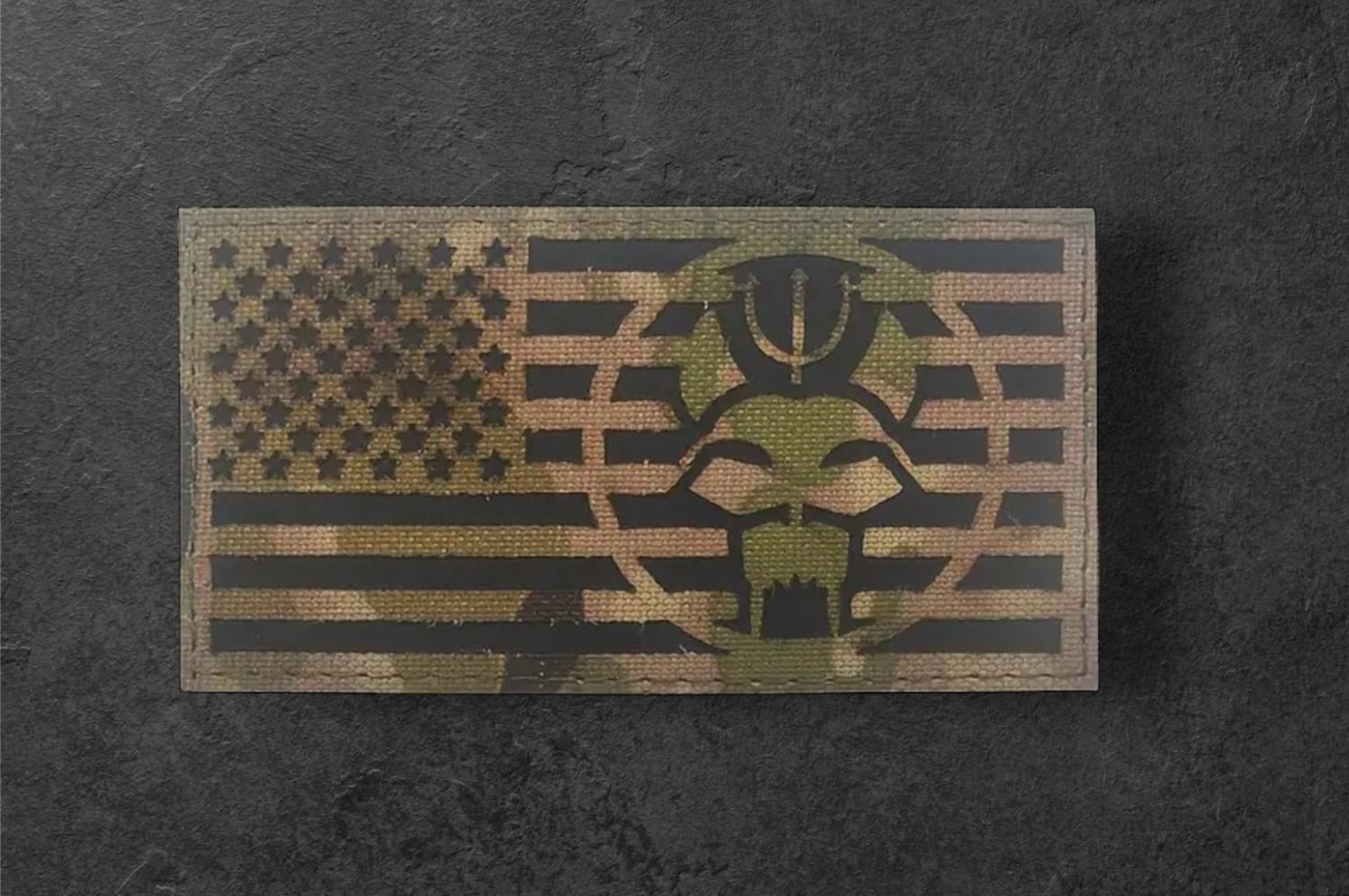 Flag and Trident Laser-Cut Fabric Morale Patch