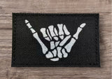 Black Relax Skeleton Hand Laser-Cut Fabric Morale Patch 