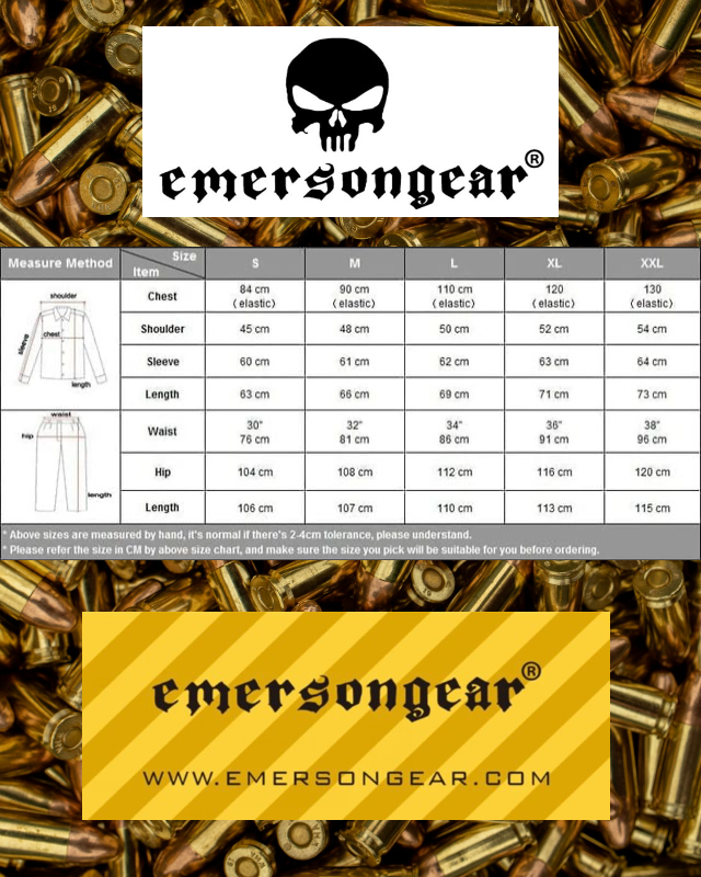 Emerson Gear Size Guide
